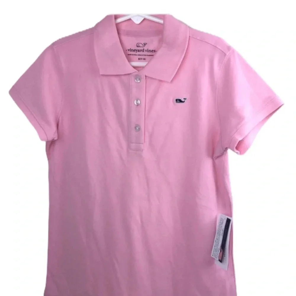 VINEYARD VINES NWT GIRLS PINK TOP SHIRT GOLF UNIFORM SUMMER CASUAL SIZE S 7 8